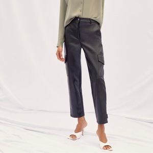 Aritzia Wilfred Vegan Leather Cargo Pant, High Waisted